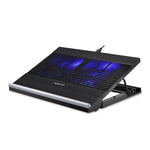حامل تبريد لابتوب NUOXI T10 من الألمنيوم قابل للتعديل متعدد المستويات، أسود، فضي
