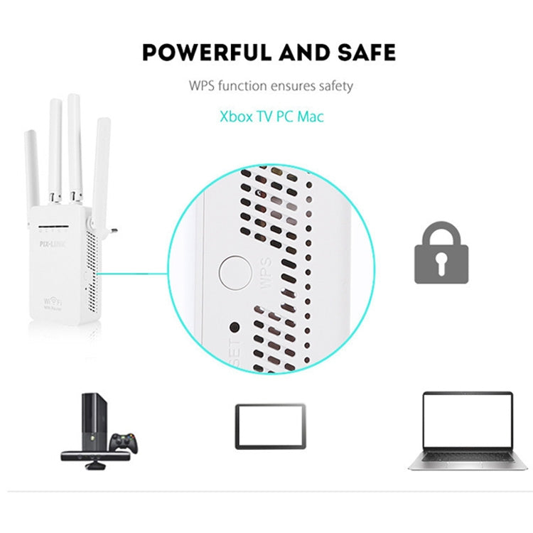 موسع نطاق واي فاي PIX-LINK LV-WR09 بسرعة 300Mbps مكرر ميني راوتر، قابس أمريكي، قابس أوروبي، قابس بريطاني، قابس أسترالي