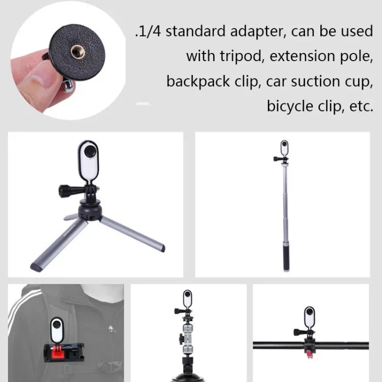 Sunnylife IST-Q9439 لحامل تثبيت Insta360 GO، محول إطار الكاميرا، مشبك حقيبة الظهر، حامل ثلاثي القوائم