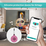 4 قطع غطاء سيليكون واقي مقاوم للصدمات والخدوش بشكل دائري مع مشبك للحمل لجهاز Airtag الجيل الثاني / AirTag الجيل الأول