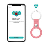 غطاء واقي من جلد البقر مقاوم للخدش مع مشبك تعليق لجهاز AirTag الجيل الثاني / AirTag الجيل الأول