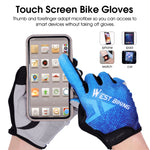 قفازات ركوب الدراجات WEST BIKING YP0211216، ممتصة للصدمات، تعمل باللمس، كاملة الأصابع، M, L, XL, XXL