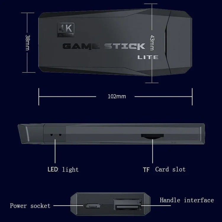 جهاز ألعاب أركيد منزلي صغير M8 لاسلكي HDMI مع 2 وحدة تحكم ألعاب، M8 32G (لاسلكي)، M8 64G (لاسلكي)