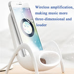 شاحن لاسلكي Magnaphon WC001 لهواتف iPhone وغيرها من هواتف أندرويد، أبيض، أسود
