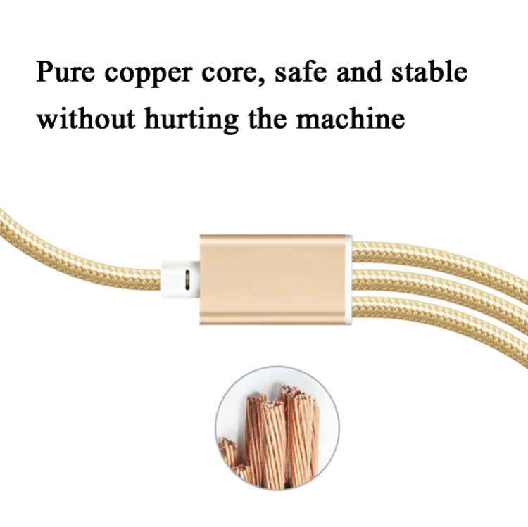 5 قطع كابل بيانات مضفر 3 في 1 USB إلى USB-C / Type-C + 8 بن + Micro USB، USB إلى USB-C / Type-C + 8 بن + Micro USB