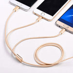 5 قطع كابل بيانات مضفر 3 في 1 USB إلى USB-C / Type-C + 8 بن + Micro USB، USB إلى USB-C / Type-C + 8 بن + Micro USB