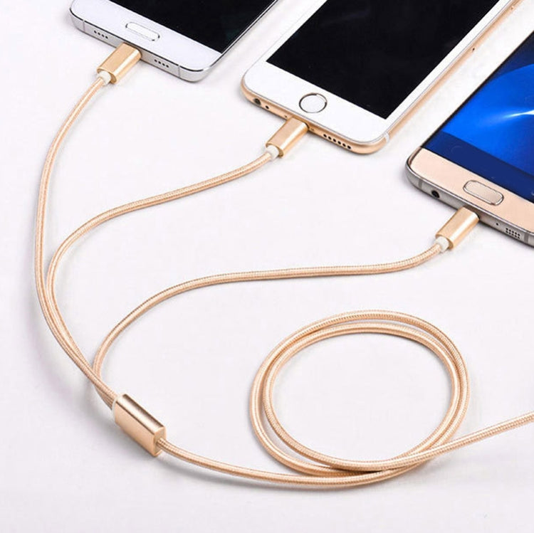 5 قطع كابل بيانات مضفر 3 في 1 USB إلى USB-C / Type-C + 8 بن + Micro USB، USB إلى USB-C / Type-C + 8 بن + Micro USB