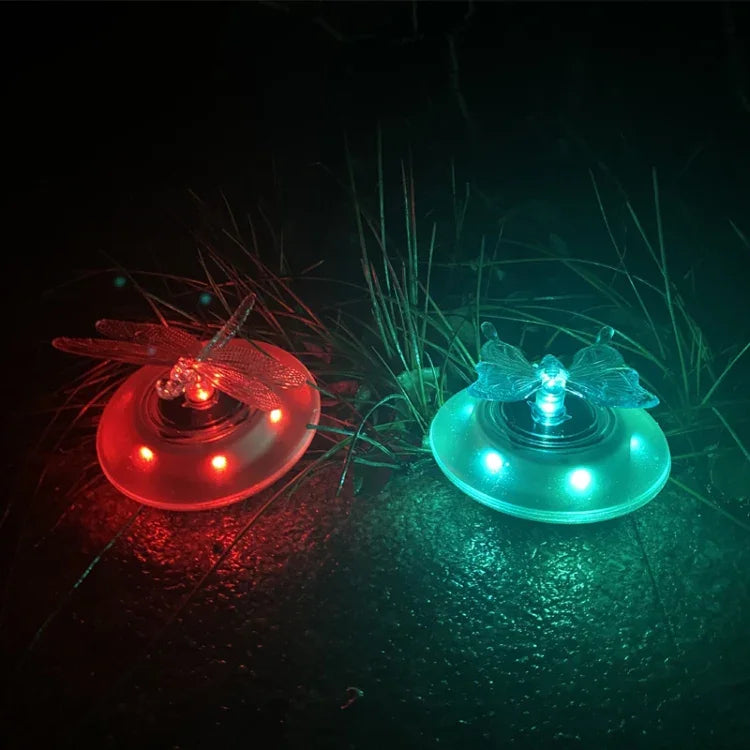 ضوء عائم شمسي للمسبح فيلا خارجية، ضوء RGB لحديقة العشب، فراشة، اليعسوب
