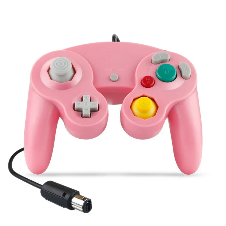 2 قطعة وحدة تحكم ألعاب سلكية بنقطة اهتزاز واحدة لجهاز Nintendo NGC / Wii، أبيض، وردي، أصفر، أحمر، بنفسجي، أخضر، أزرق، أسود، فضي، برتقالي