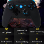 جهاز تحكم ألعاب لاسلكي CX-X1 2.4GHz + Bluetooth 4.0 لمستخدمي Android / iOS / PC / PS3، مقبض واحد (أزرق)، مقبض + حامل (أزرق)، مقبض + حامل + مستقبل (أزرق)