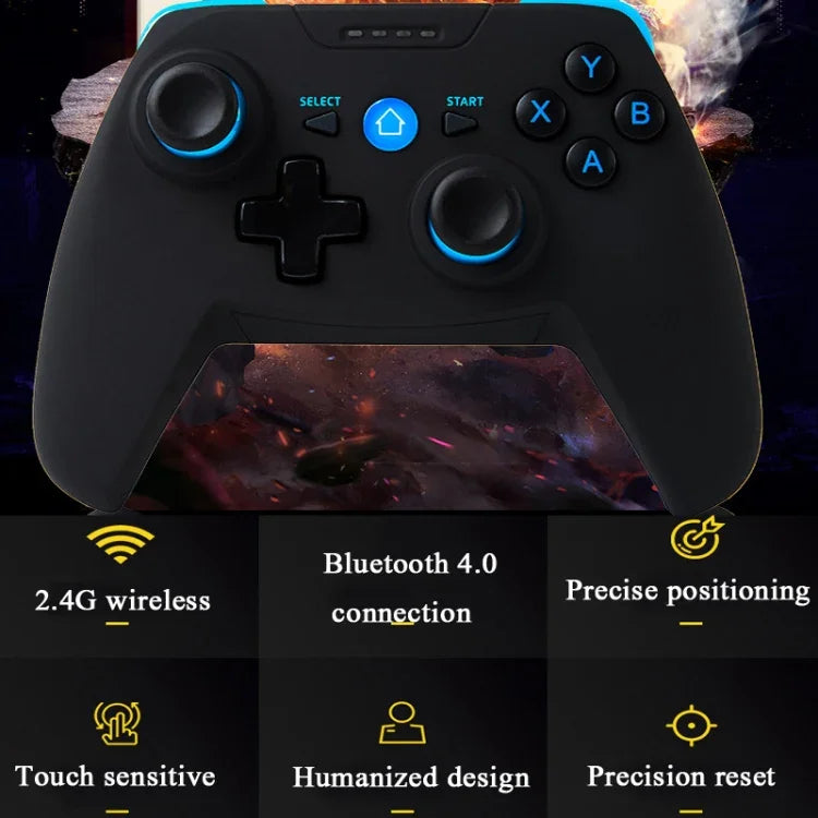 جهاز تحكم ألعاب لاسلكي CX-X1 2.4GHz + Bluetooth 4.0 لمستخدمي Android / iOS / PC / PS3، مقبض واحد (أزرق)، مقبض + حامل (أزرق)، مقبض + حامل + مستقبل (أزرق)