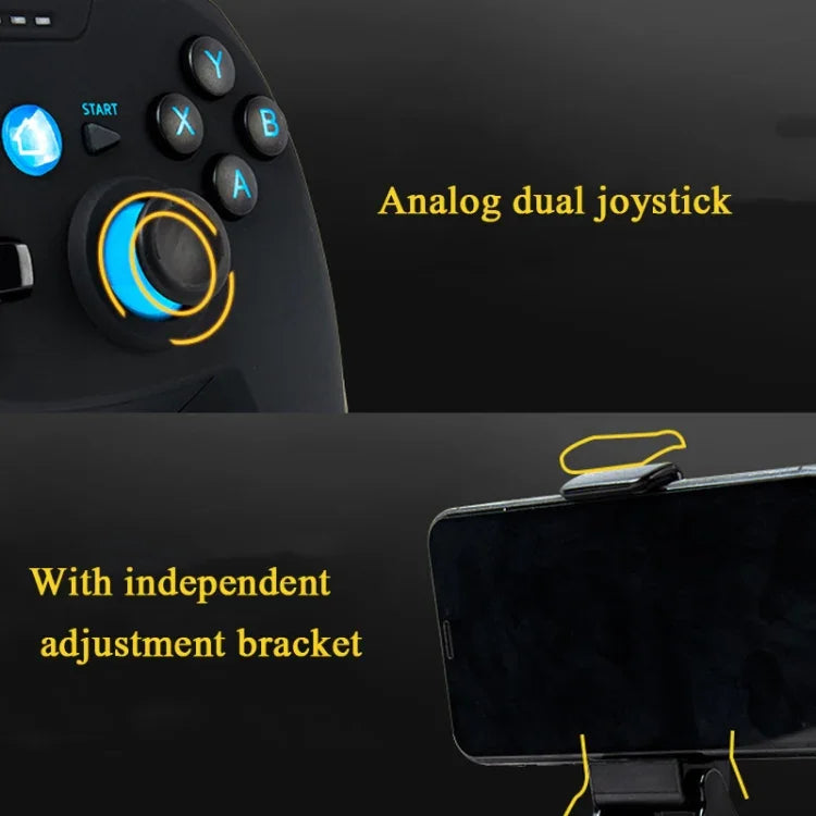 جهاز تحكم ألعاب لاسلكي CX-X1 2.4GHz + Bluetooth 4.0 لمستخدمي Android / iOS / PC / PS3، مقبض واحد (أزرق)، مقبض + حامل (أزرق)، مقبض + حامل + مستقبل (أزرق)