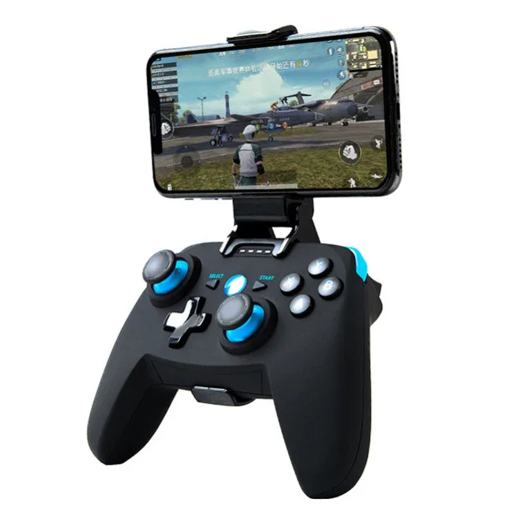 جهاز تحكم ألعاب لاسلكي CX-X1 2.4GHz + Bluetooth 4.0 لمستخدمي Android / iOS / PC / PS3، مقبض واحد (أزرق)، مقبض + حامل (أزرق)، مقبض + حامل + مستقبل (أزرق)