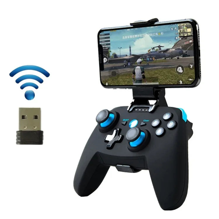 جهاز تحكم ألعاب لاسلكي CX-X1 2.4GHz + Bluetooth 4.0 لمستخدمي Android / iOS / PC / PS3، مقبض واحد (أزرق)، مقبض + حامل (أزرق)، مقبض + حامل + مستقبل (أزرق)