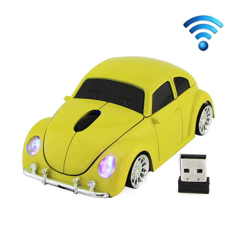 فأرة لاسلكية على شكل سيارة CM0010B بدقة 1200 DPI بثلاثة أزرار، أصفر، أحمر، أزرق، أسود