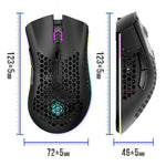 فأرة ألعاب خفيفة الوزن قابلة للشحن لاسلكياً K-Snake BM600 بدقة 1600 DPI مع 7 أزرار وإضاءة RGB ملونة، BM600 لاسلكي أسود، BM600 لاسلكي أبيض، BM600 لاسلكي وردي، BM600 لاسلكي سماوي