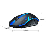 2 قطع من فأرة T-WOLF V1 سلكية بواجهة USB، 3 أزرار، دقة 1200 DPI، فأرة ألعاب بإضاءة خلفية 7 ألوان، طول الكابل: 1.35 متر