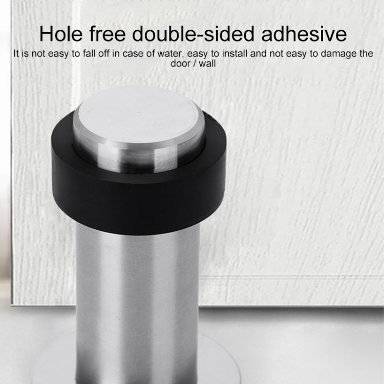 Rubber Anti-Collision Door Gear Punching Stainless Steel Round Door Resistant Home Floor-Shaped Cylindrical Door Touch, 46mm Punch, 60mm Punch, 80mm Punch, 46mm Punch-free, 60mm Punch-free, 80mm Punch-free, Brushed Steel 46mm With Plastic Head+Punch-fr...