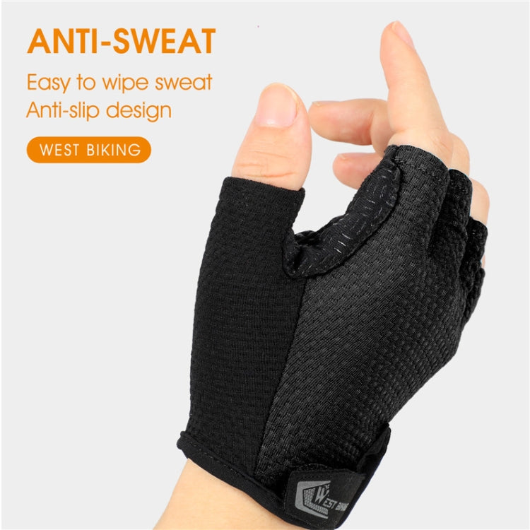 قفازات ركوب الدراجات القصيرة القابلة للتنفس WEST BIKING YP0211218، نصف أصابع مضادة للانزلاق، M, L, XL, 2XL