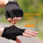 قفازات ركوب الدراجات القصيرة القابلة للتنفس WEST BIKING YP0211218، نصف أصابع مضادة للانزلاق، M, L, XL, 2XL