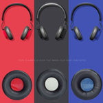 2 قطع أغطية إسفنجية وسادات جلدية لسماعات Jabra Revo Wireless، اللون: أسود شبكي أسود، أسود شبكي أسود، أسود شبكي أحمر، أسود شبكي أزرق، أبيض شبكي أبيض، أسود رمادي شبكي