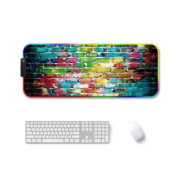 لوحة فأرة مطاطية مضيئة RGB بنقل حراري مقاومة للانزلاق F-01، 250×350×3مم، 250×350×4مم، 260×390×3مم، 260×390×4مم، 300×350×3مم