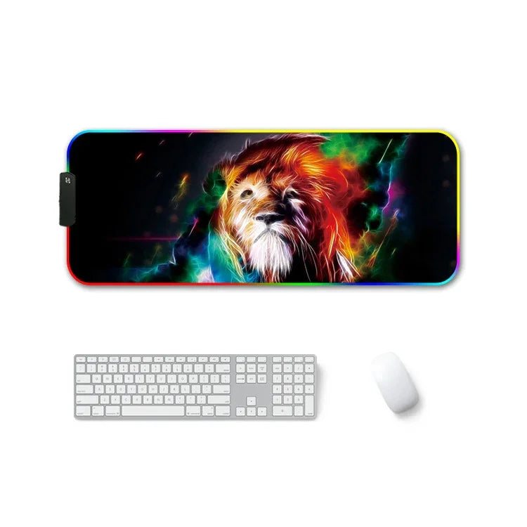 لوحة فأرة مطاطية مضيئة RGB بنقل حراري مقاومة للانزلاق F-01، 350×900×3مم، 350×900×4مم، 400×900×3مم، 400×900×4مم