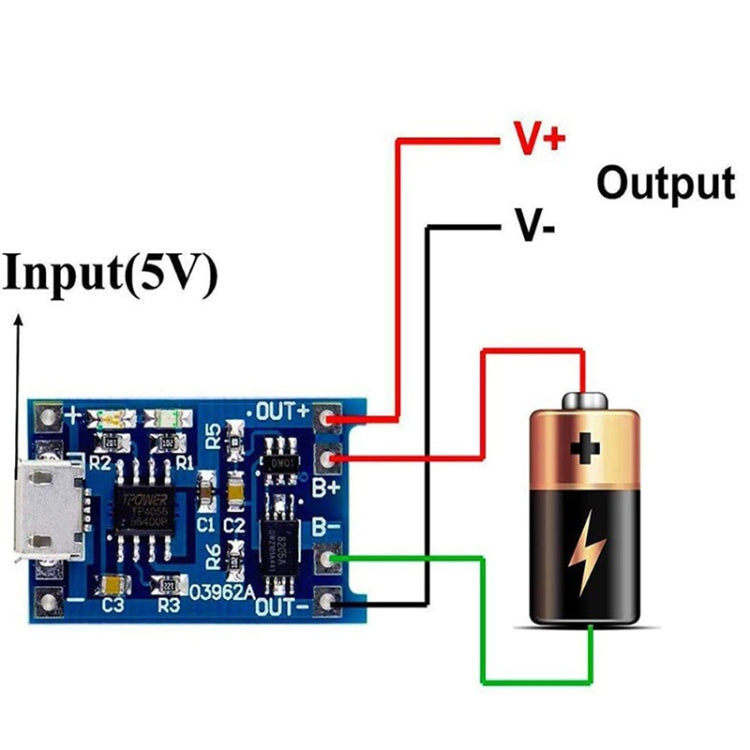 لوحة شحن بطارية USB صغيرة HW-107 5V 1A، 10 قطع، HW-107