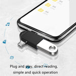 10 PCS LI-09 USB 3.0 Female to USB-C / Type-C + Micro USB Male Multi-Function OTG Adapter with Lanyard, Black, Gold, Silver, Rose Gold