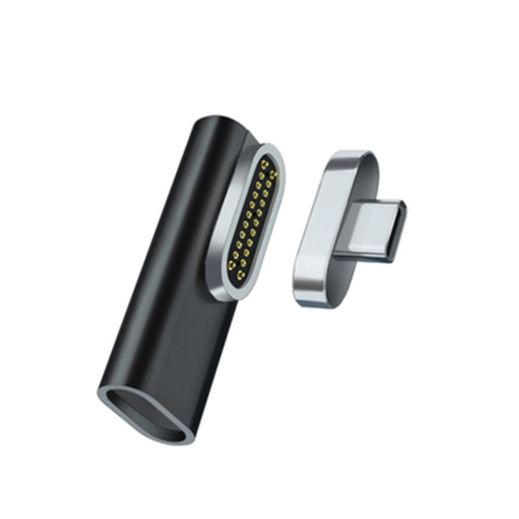 محول USB-C / Type-C مغناطيسي 20Pin زاوية يدعم الشحن ونقل الفيديو 4K، فضي، رمادي، أسود