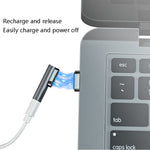 محول USB-C / Type-C مغناطيسي 20Pin زاوية يدعم الشحن ونقل الفيديو 4K، فضي، رمادي، أسود