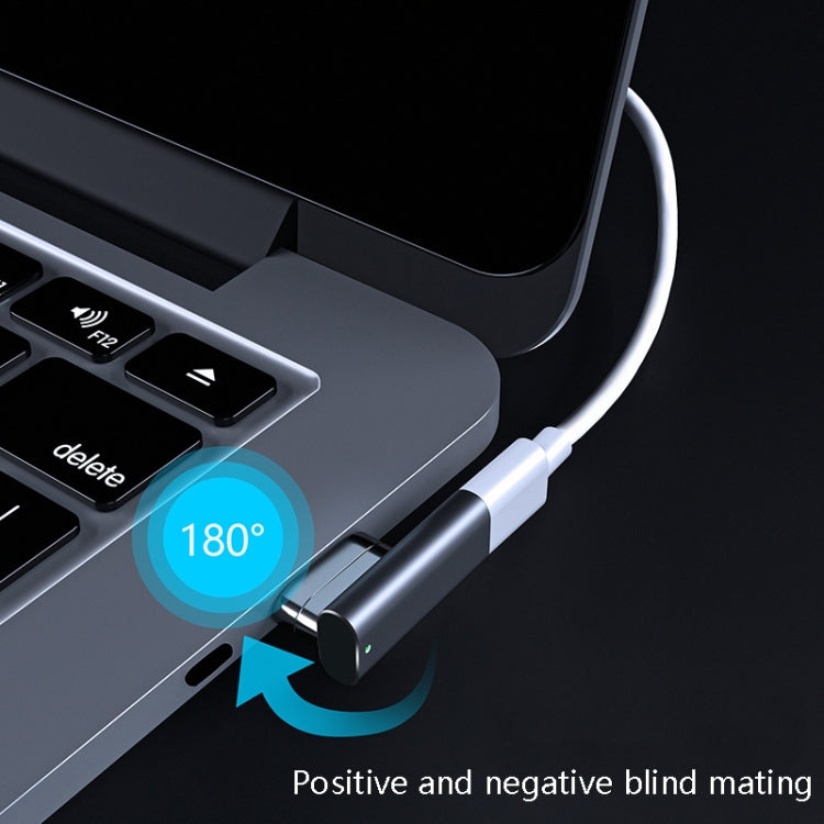 محول USB-C / Type-C مغناطيسي 20Pin زاوية يدعم الشحن ونقل الفيديو 4K، فضي، رمادي، أسود