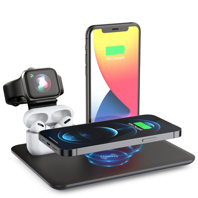 قاعدة شحن لاسلكي 4 في 1 HQ-UD17 لحامل الهاتف لأجهزة iPhone و iWatch و AirPods وغيرها من هواتف أندرويد، HQ-UD17