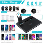 قاعدة شحن لاسلكي 4 في 1 HQ-UD17 لحامل الهاتف لأجهزة iPhone و iWatch و AirPods وغيرها من هواتف أندرويد، HQ-UD17