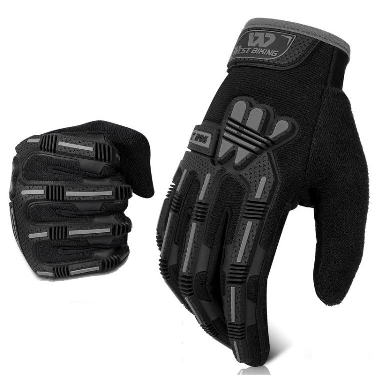 قفازات ركوب WEST BIKING YP0211208 للدراجات النارية، بأصابع طويلة، مضادة للانزلاق، تعمل على شاشة اللمس، M, L, XL