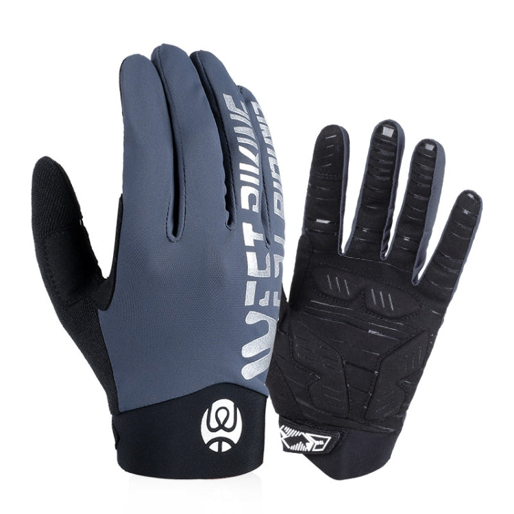 قفازات ركوب WEST BIKING YP0211214 بأصابع طويلة، ممتصة للصدمات، مضادة للانزلاق، تعمل على شاشة اللمس، قفازات رياضية للدراجات، M, L, XL