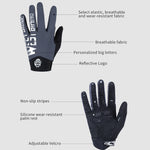 قفازات ركوب WEST BIKING YP0211214 بأصابع طويلة، ممتصة للصدمات، مضادة للانزلاق، تعمل على شاشة اللمس، قفازات رياضية للدراجات، M, L, XL