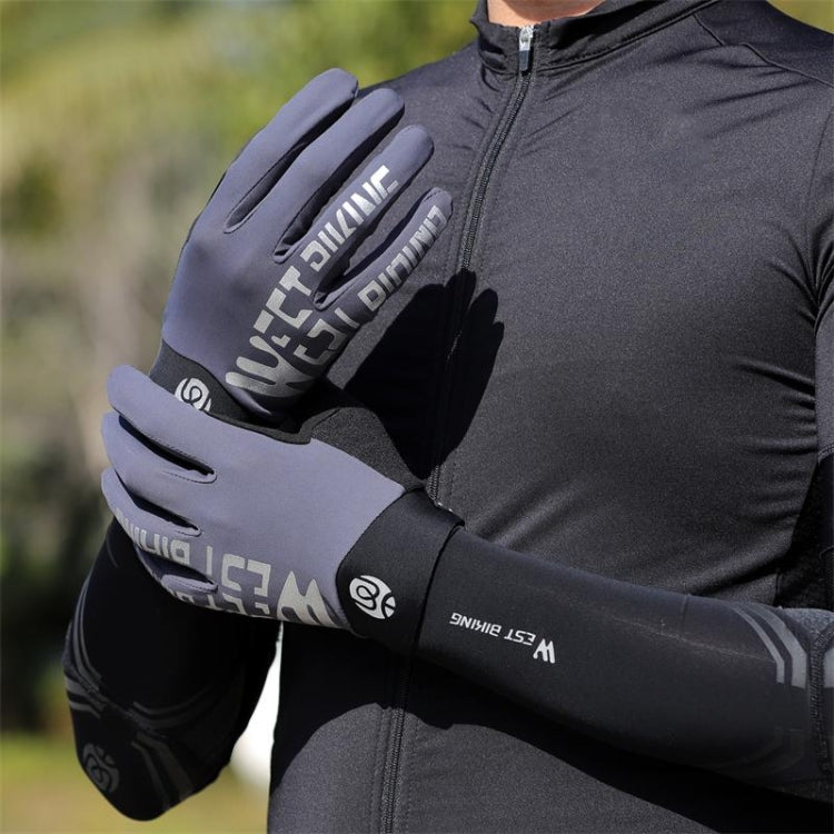 قفازات ركوب WEST BIKING YP0211214 بأصابع طويلة، ممتصة للصدمات، مضادة للانزلاق، تعمل على شاشة اللمس، قفازات رياضية للدراجات، M, L, XL
