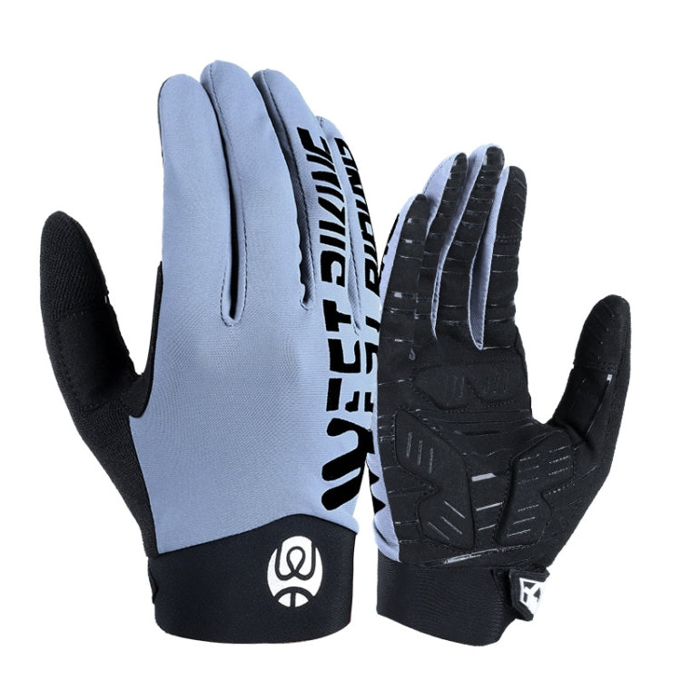 قفازات ركوب WEST BIKING YP0211214 بأصابع طويلة، ممتصة للصدمات، مضادة للانزلاق، تعمل على شاشة اللمس، قفازات رياضية للدراجات، M, L, XL