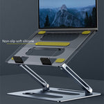 Oatsbasf Z08 Metal Notebook Support Adjustable Desktop Increase Notebook Stand, Silver, Gray