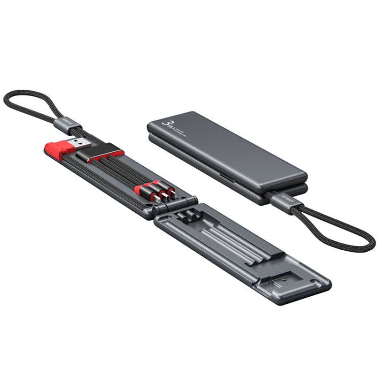 كابل شحن محمول متعدد الوظائف Oatsbasf 03083 Micro USB + USB-C / Type-C + 8 بن 3 في 1، أبيض، رمادي، برتقالي، أخضر