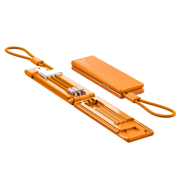 كابل شحن محمول متعدد الوظائف Oatsbasf 03083 Micro USB + USB-C / Type-C + 8 بن 3 في 1، أبيض، رمادي، برتقالي، أخضر