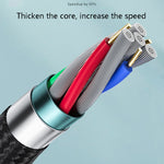 كابل شحن محمول متعدد الوظائف Oatsbasf 03083 Micro USB + USB-C / Type-C + 8 بن 3 في 1، أبيض، رمادي، برتقالي، أخضر