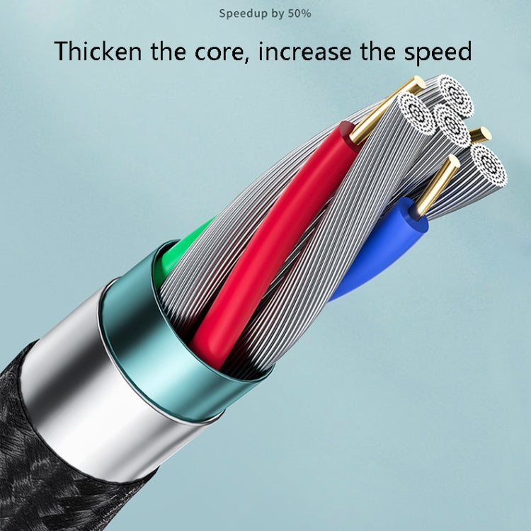 كابل شحن محمول متعدد الوظائف Oatsbasf 03083 Micro USB + USB-C / Type-C + 8 بن 3 في 1، أبيض، رمادي، برتقالي، أخضر