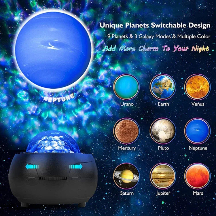 DQ-M3 ضوء سماء نجمية دوار LED بلوتوث موسيقى كواكب عارض محيط يدعم بطاقة TF، النمط: USB + بلوتوث، بطارية + بلوتوث