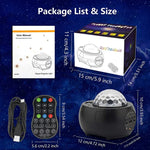 DQ-M3 ضوء سماء نجمية دوار LED بلوتوث موسيقى كواكب عارض محيط يدعم بطاقة TF، النمط: USB + بلوتوث، بطارية + بلوتوث