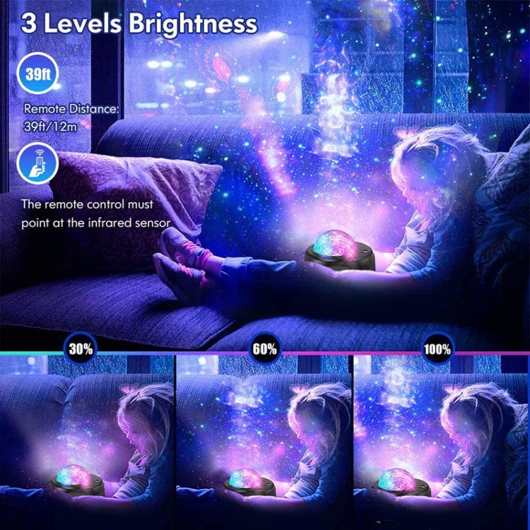DQ-M3 ضوء سماء نجمية دوار LED بلوتوث موسيقى كواكب عارض محيط يدعم بطاقة TF، النمط: USB + بلوتوث، بطارية + بلوتوث