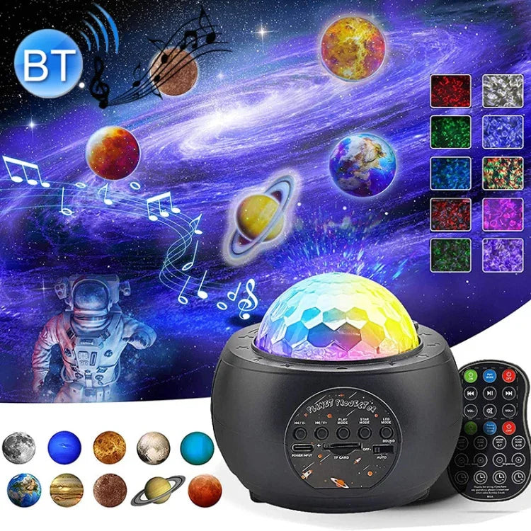 DQ-M3 ضوء سماء نجمية دوار LED بلوتوث موسيقى كواكب عارض محيط يدعم بطاقة TF، النمط: USB + بلوتوث، بطارية + بلوتوث
