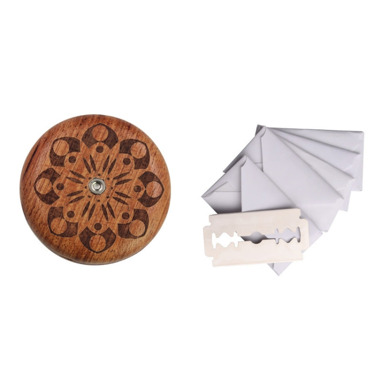 سكين خبز باغيت مستدير خشبي مزدوج الوجه مع 5 شفرات، خشب الزان، خشب الكمثرى المزخرف، نمط 1 خشب الكمثرى، نمط 2 خشب الكمثرى، نمط 3 خشب الكمثرى، نمط 4 خشب الكمثرى، نمط 5 خشب الكمثرى