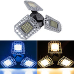 مصباح تعدين صناعي LED مقاوم للماء بمستشعر ضوء مصباح مرآب قابل للطي ثلاثي الأوراق، 60 واط، 80 واط، 100 واط